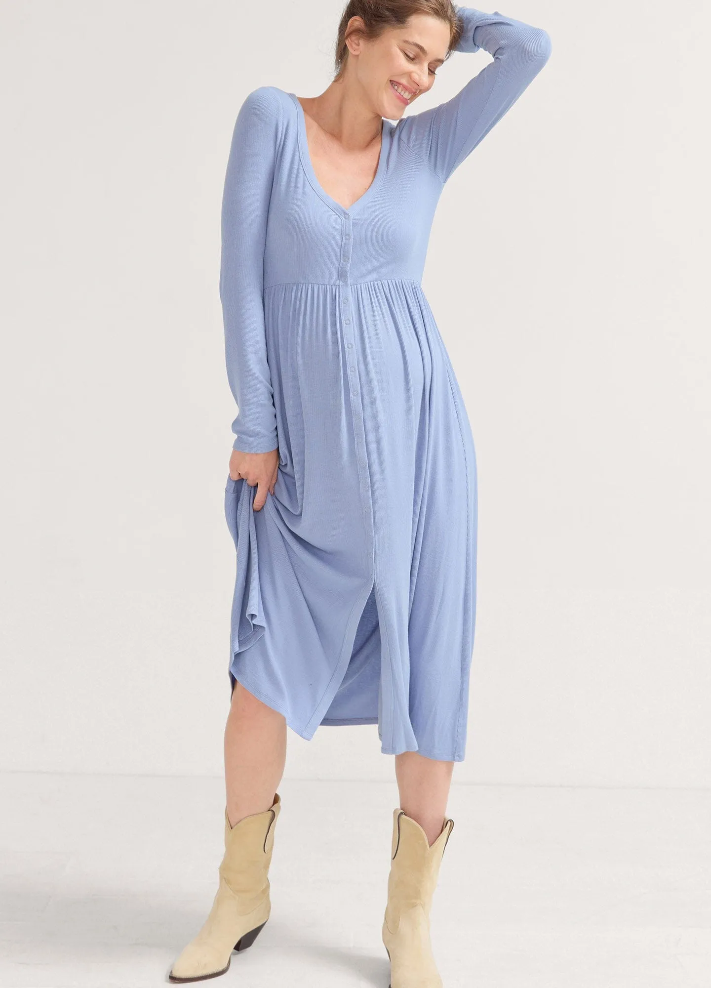 The Softest Rib Nursing Dress