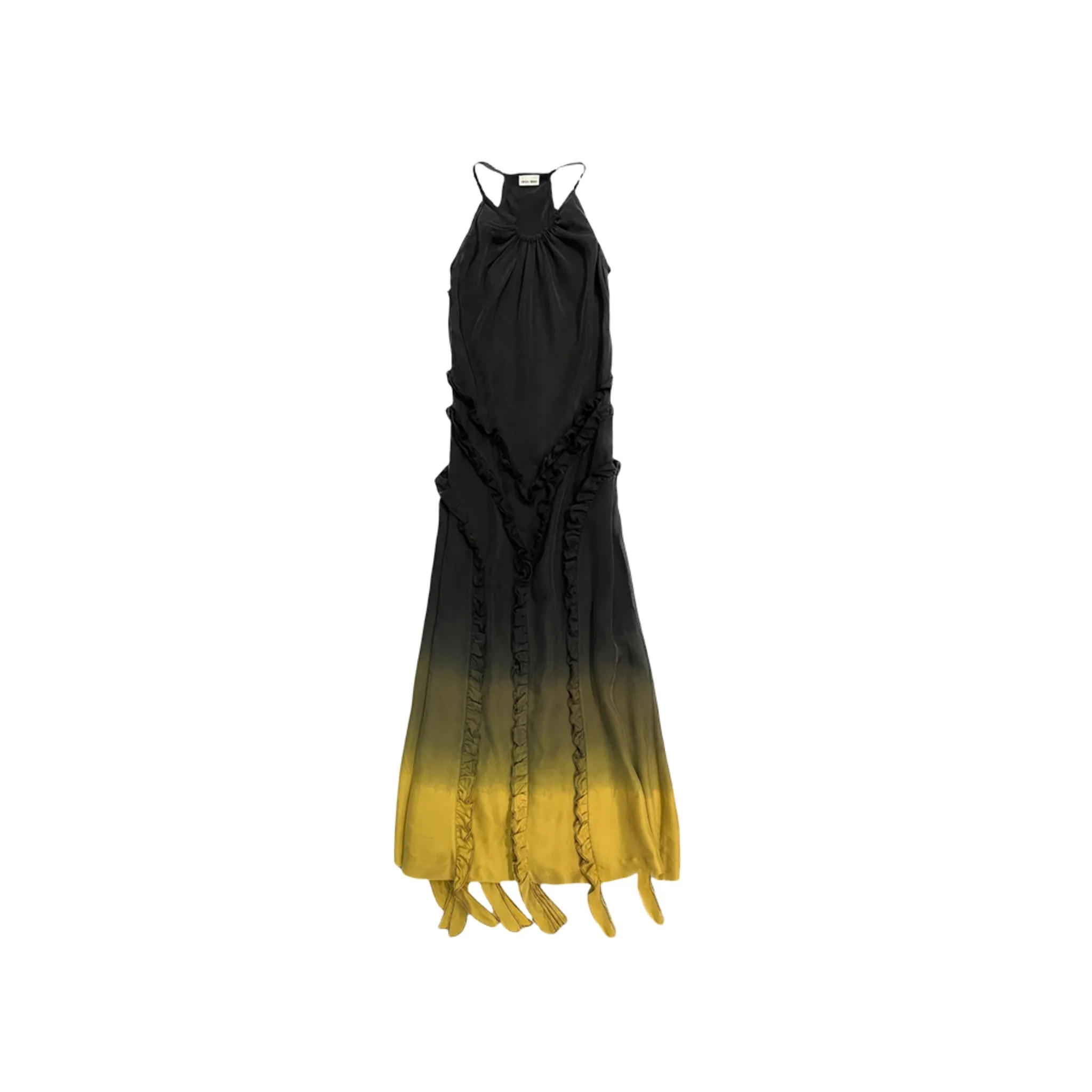 Tie-dye Gradient Ruffled Slip Dress