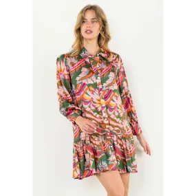 Trinity Long Sleeve Button Up THML Dress