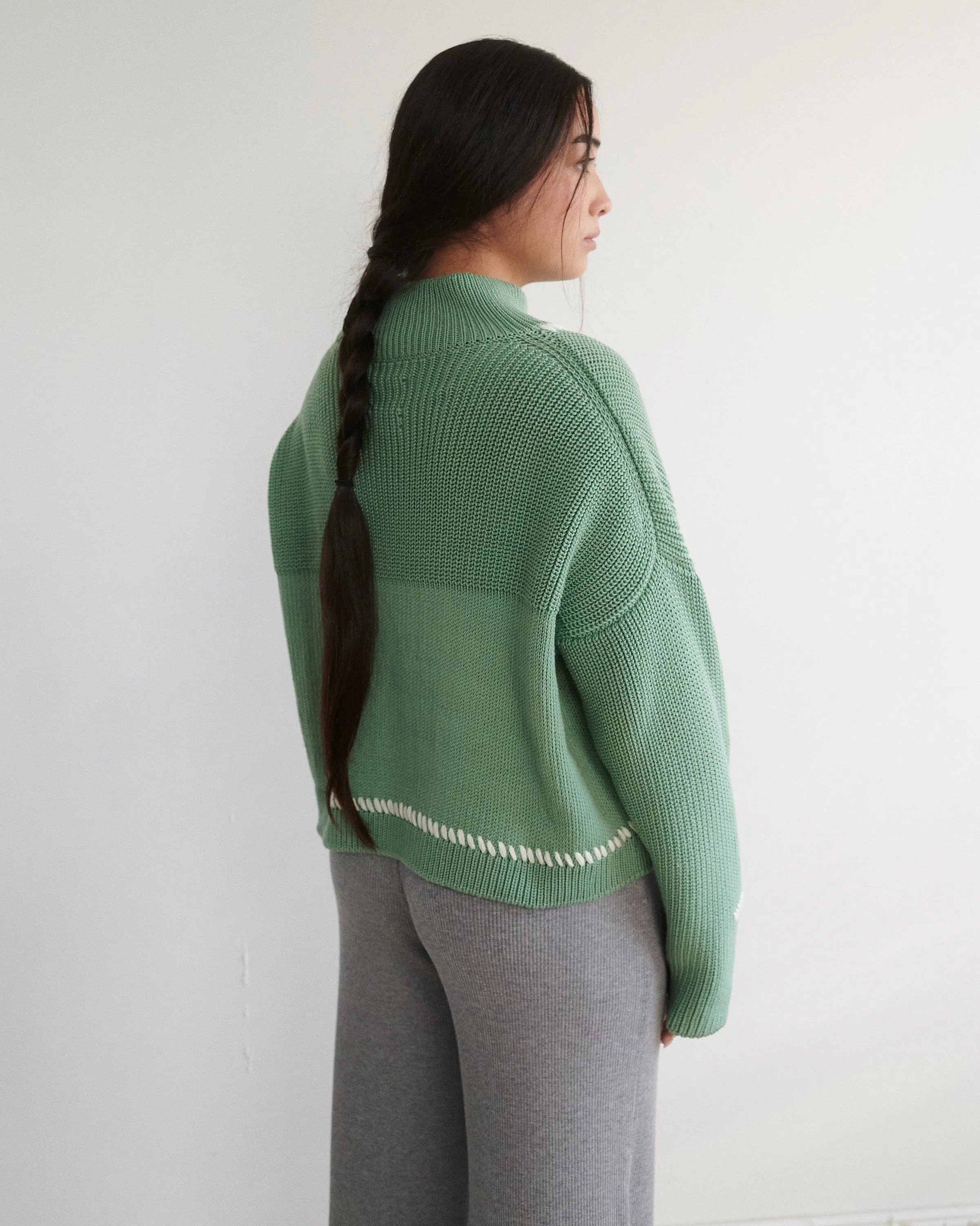 Šturmai: Sage Green Merino Wool Turtleneck