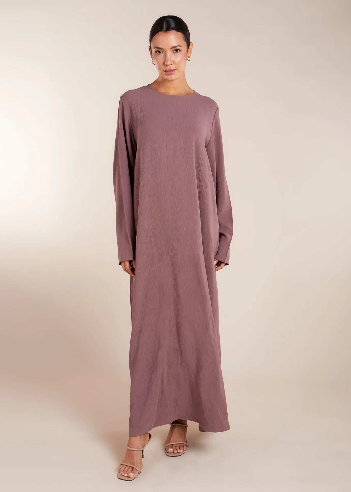 Two Piece Open Abaya with Slip Rose