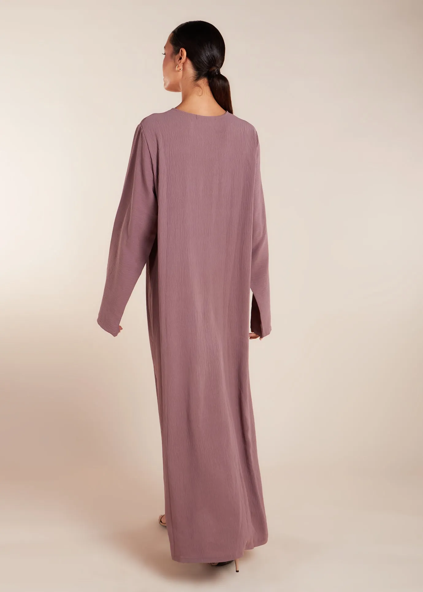 Two Piece Open Abaya with Slip Rose