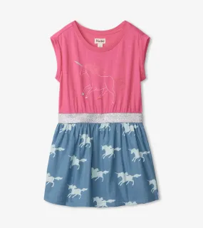 Unicorn Silhouettes Elastic Waist Dress | Hatley