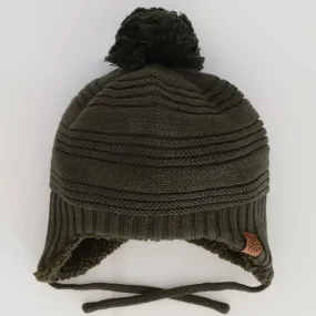 Unisex Cotton Knit Winter Hat - Olive | CALIKIDS