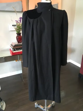 Valentino Size 6 Black Wool Velvet 1/2 Moon Opera Coat Vintage - 2217-14-6819