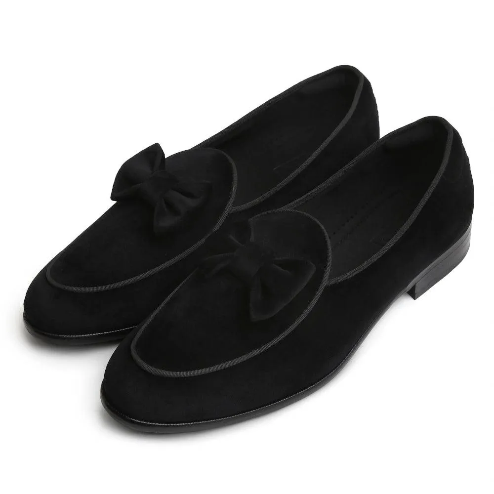 Veneto - Black Velvet Tuxedo Slip-On