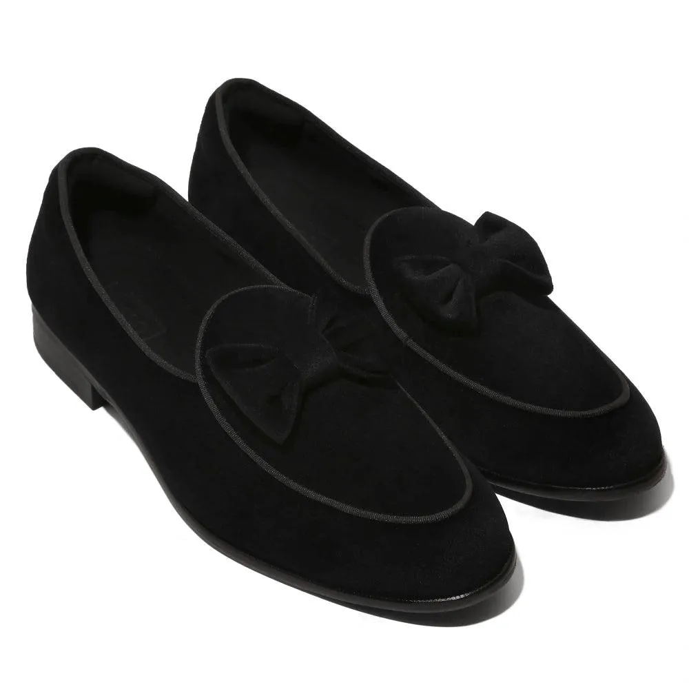 Veneto - Black Velvet Tuxedo Slip-On