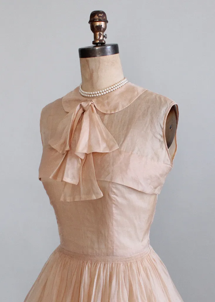 Vintage 1950s Sorbonne Silk Organza Dress