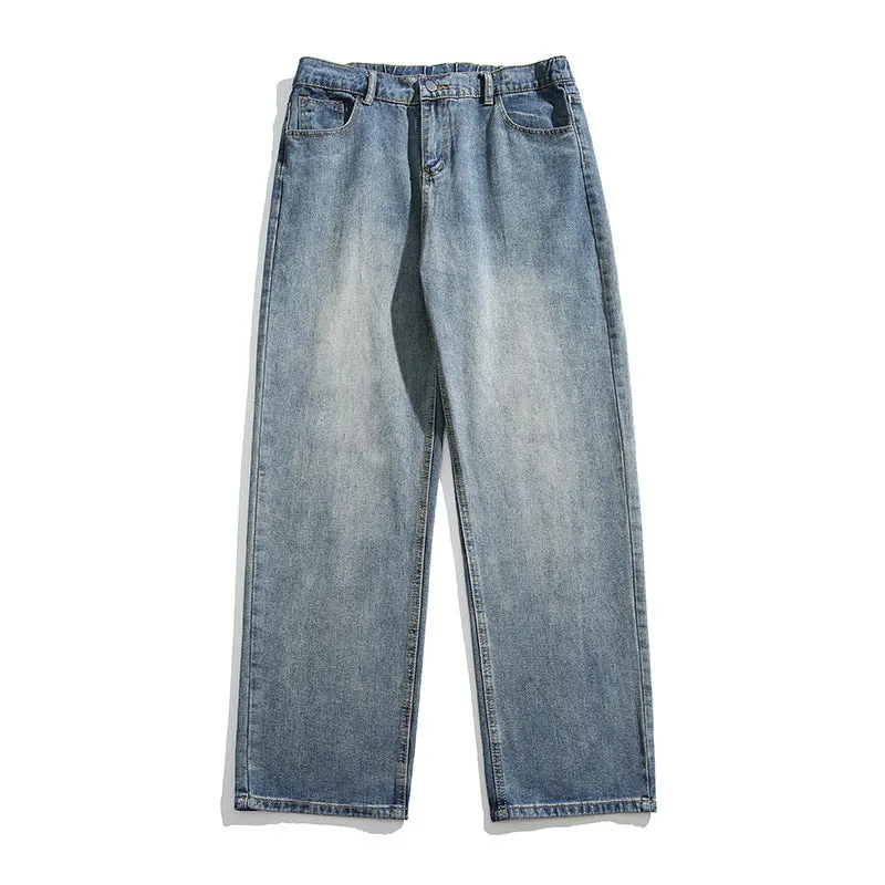 Washed Jeans Men's Spring American Wide Leg Leisure