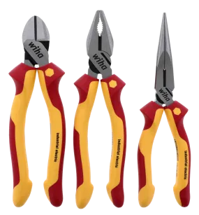 Wiha 32981 3 Piece Insulated Industrial Pliers-Cutters Set