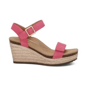 WOMEN'S AETREX SYDNEY QUARTER STRAP ESPADRILLE WEDGE | AZALEA