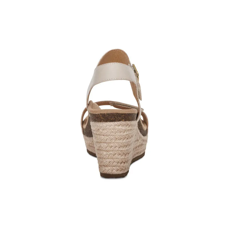 WOMEN'S AETREX SYDNEY QUARTER STRAP ESPADRILLE WEDGE | IVORY