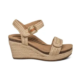 WOMEN'S AETREX SYDNEY QUARTER STRAP ESPADRILLE WEDGE | NATURAL