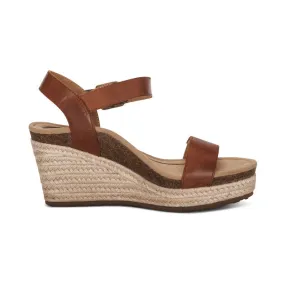 WOMEN'S AETREX SYDNEY QUARTER STRAP ESPADRILLE WEDGE | WALNUT