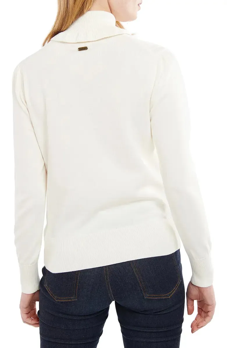 Women's Barbour | Scarlet Knit Turtleneck Cotton Sweater | Cream