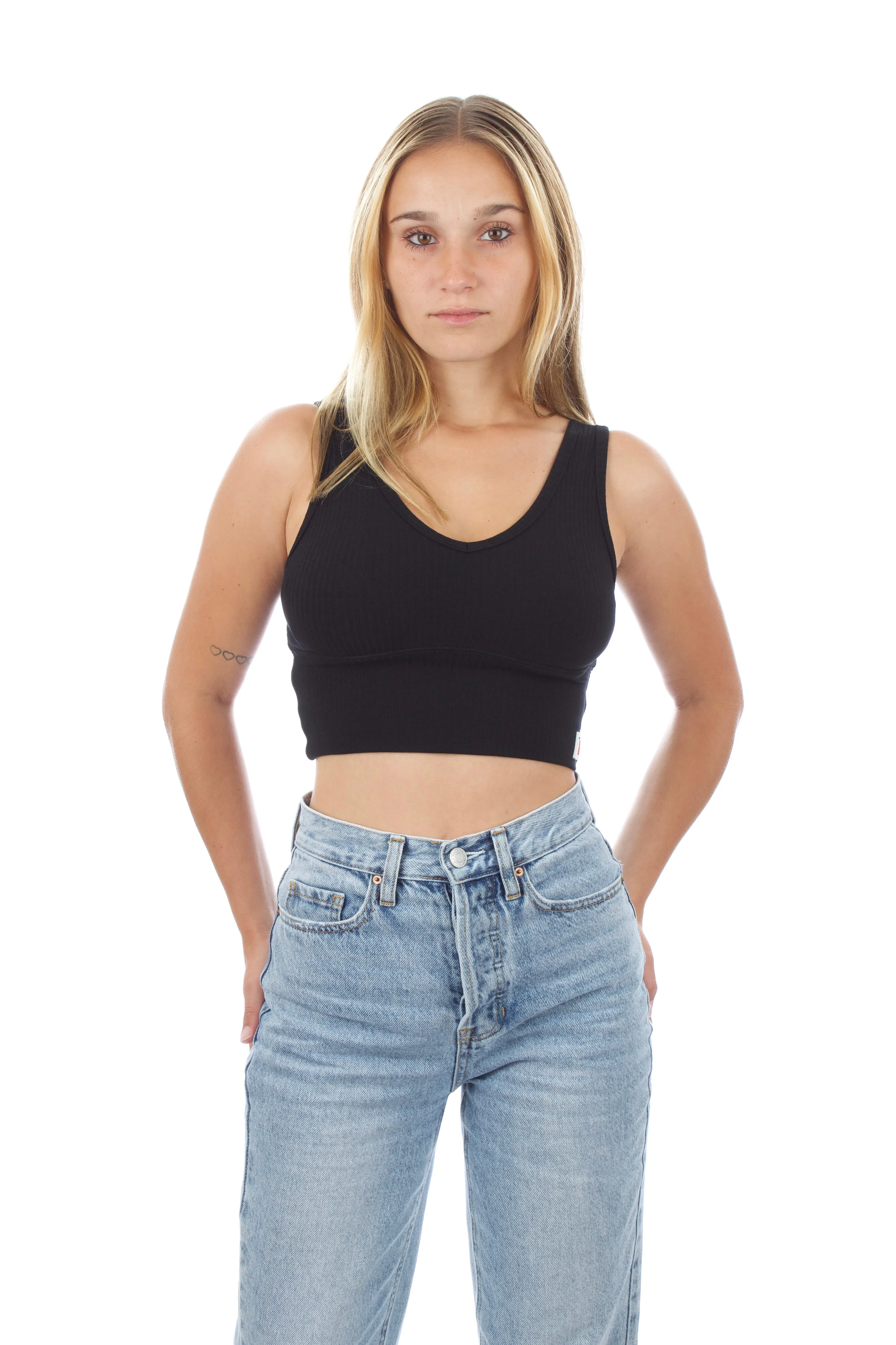 Women's Ribbed Tank - Black