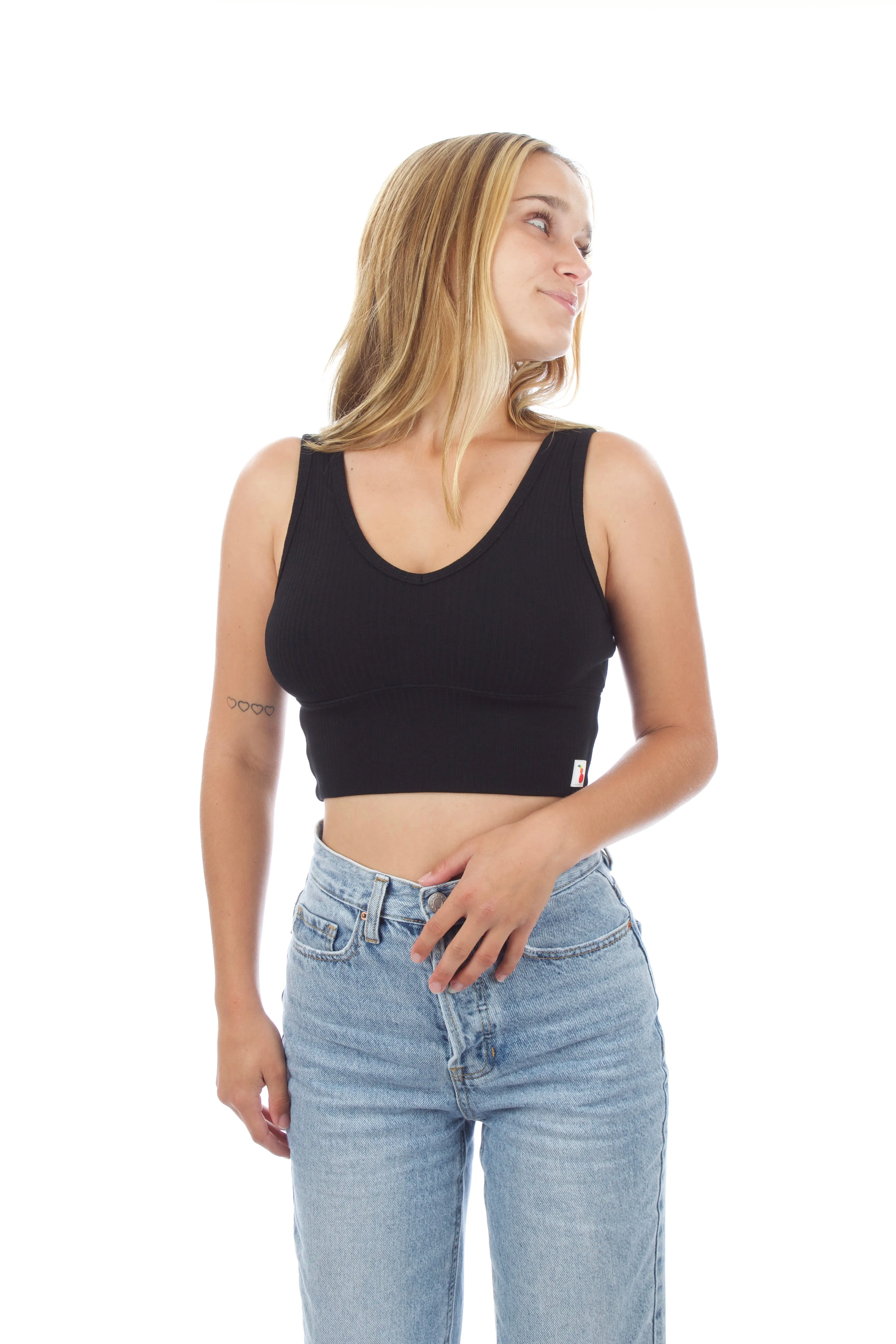 Women's Ribbed Tank - Black