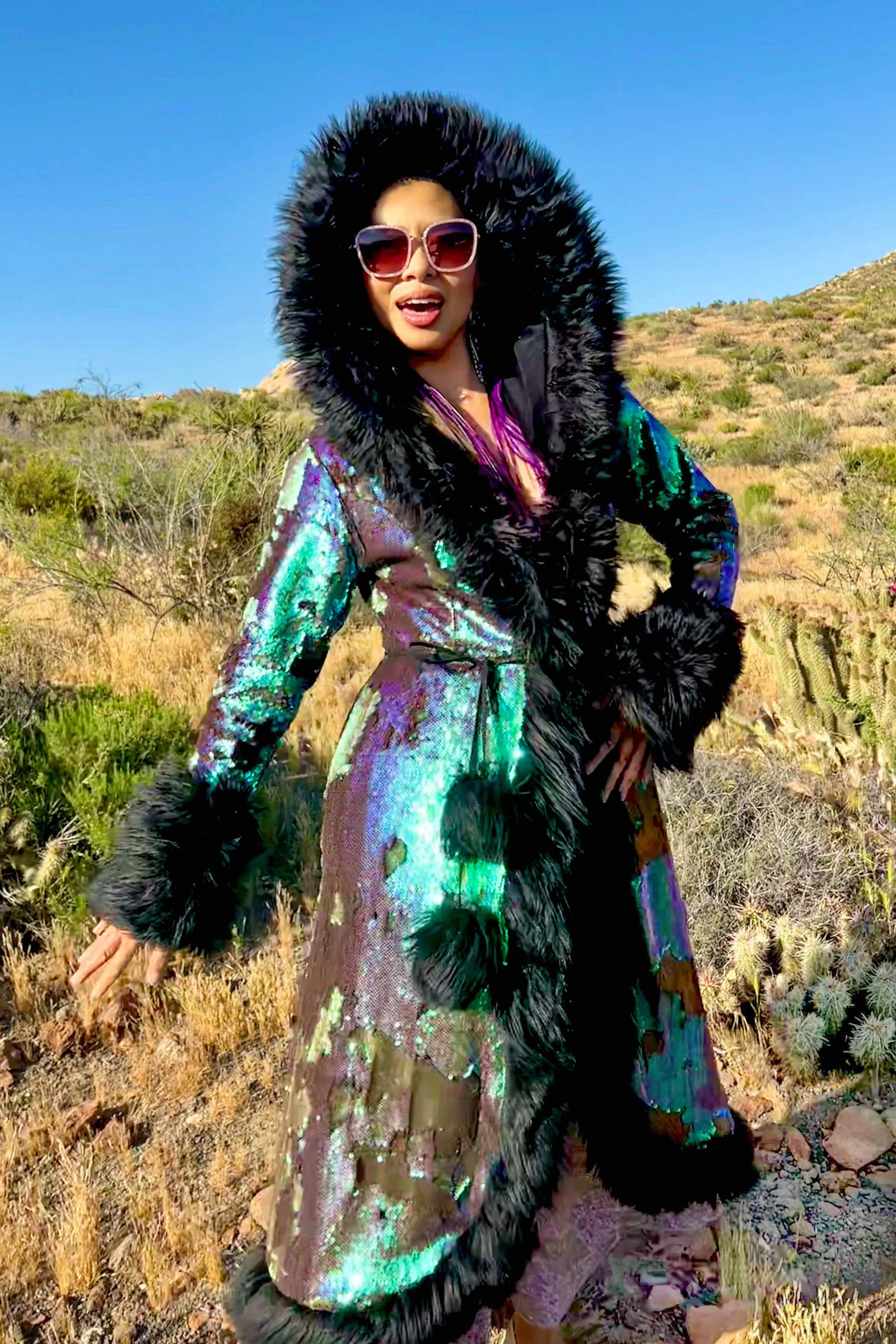 Women's Sequin Temptress Coat in "Serpentine"