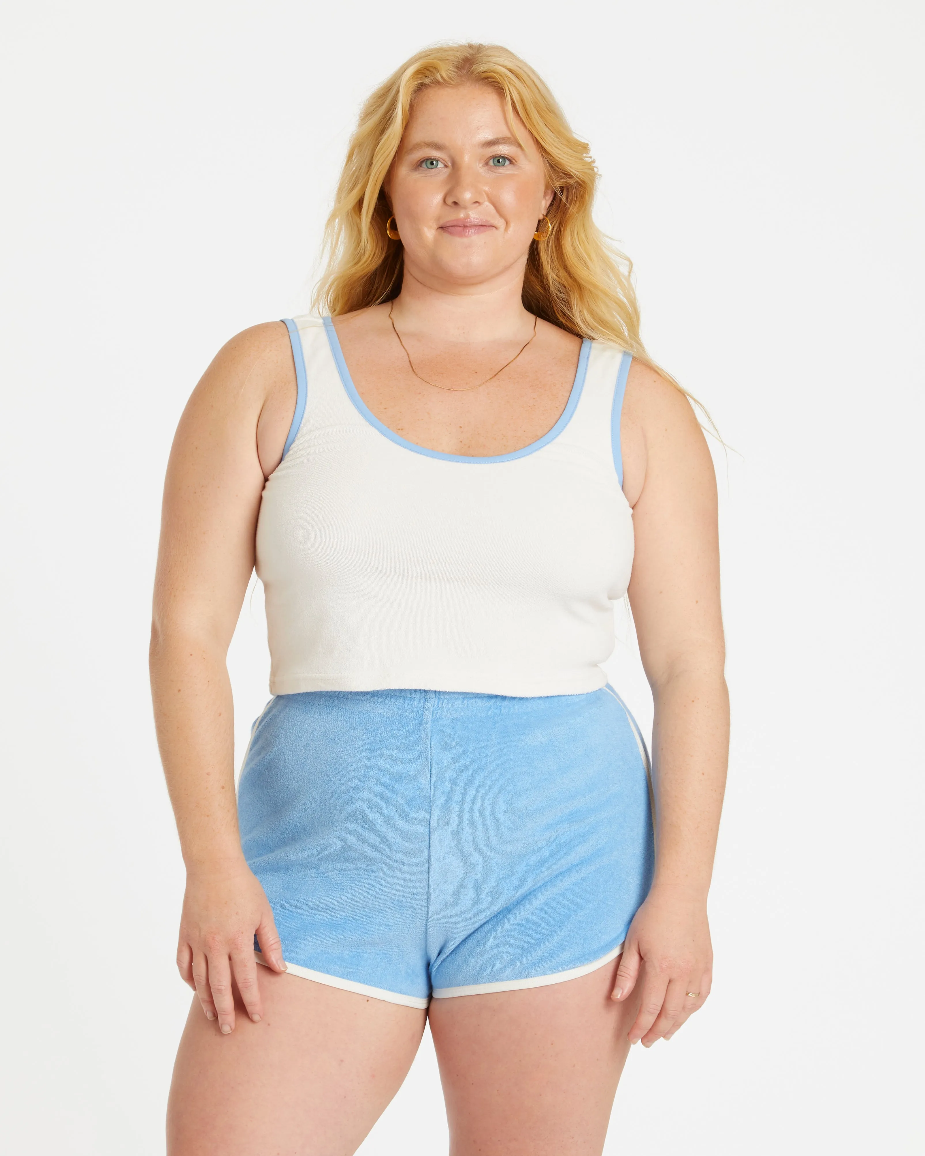 Women's Terry Tank (Cream/Blue Poppy)