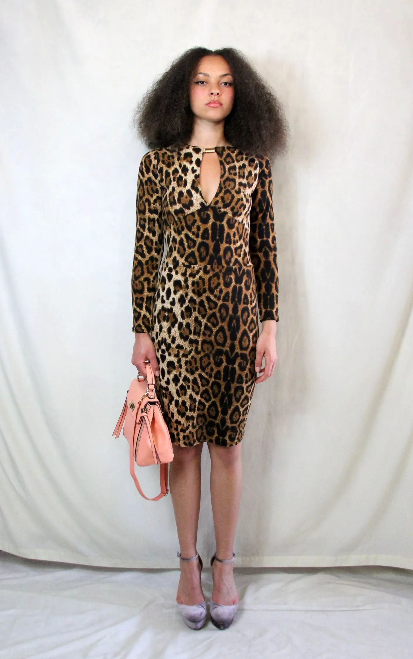 Woven Leopard Print Pencil Dress