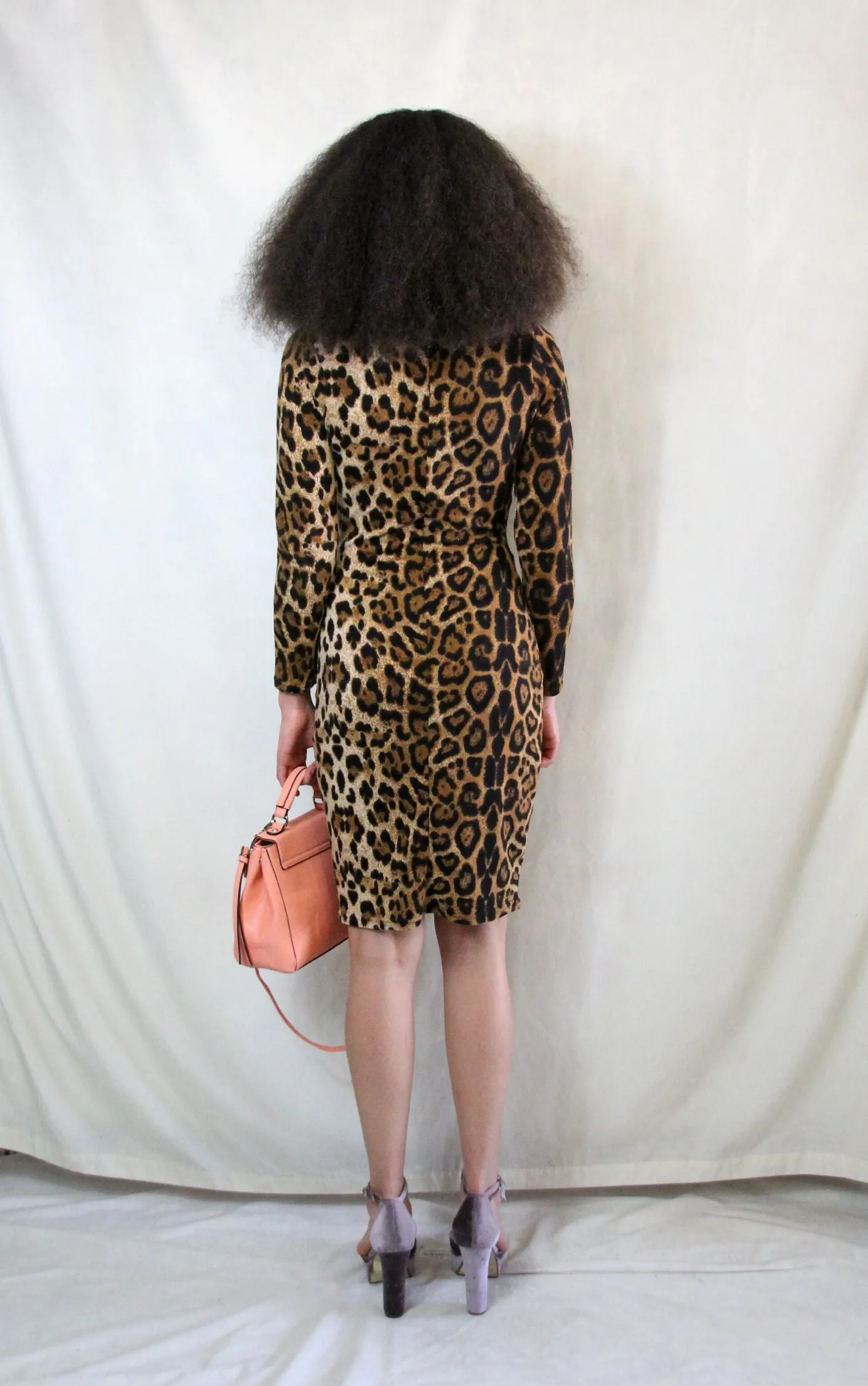 Woven Leopard Print Pencil Dress