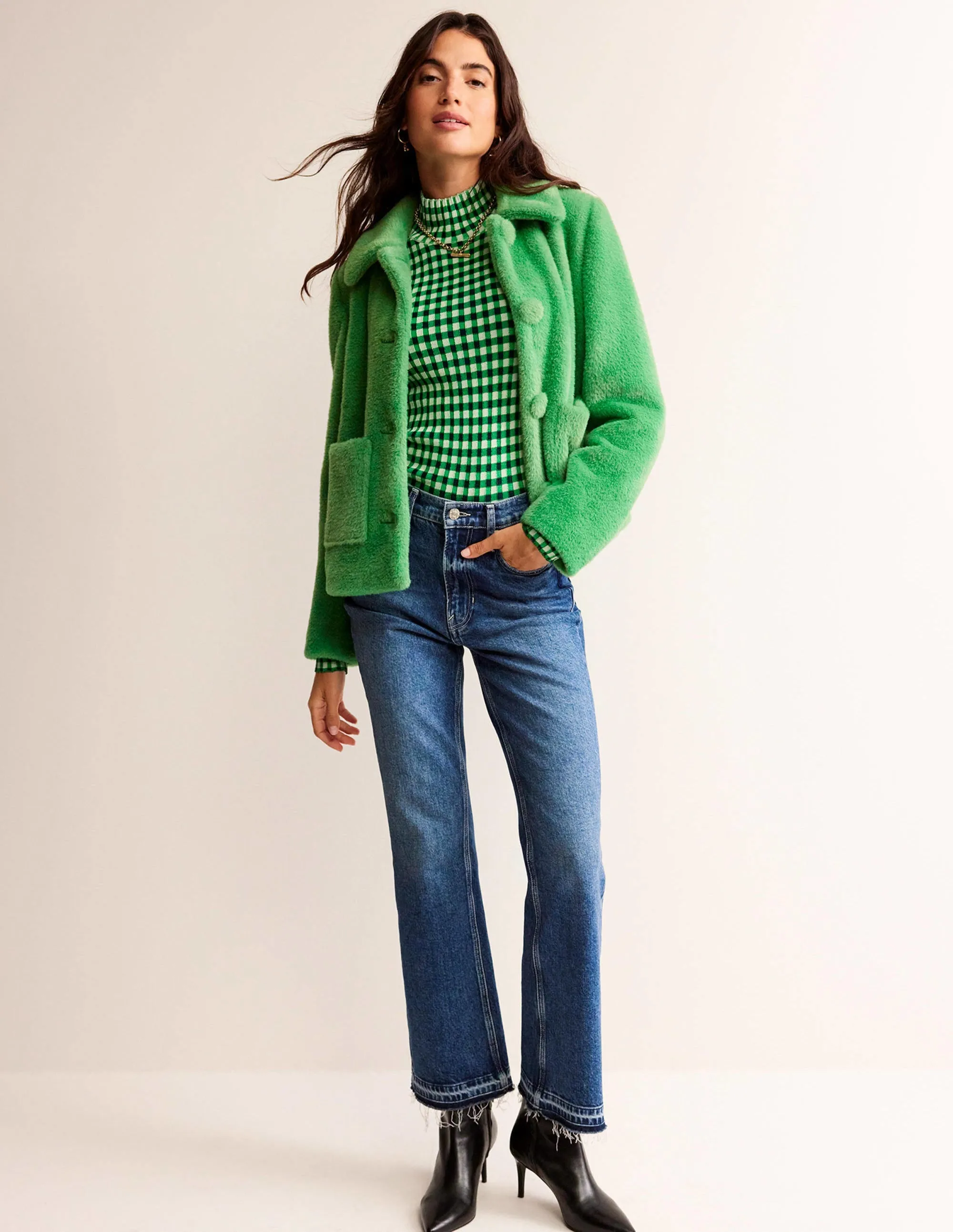 York Faux-Fur Coat-Veridian Green