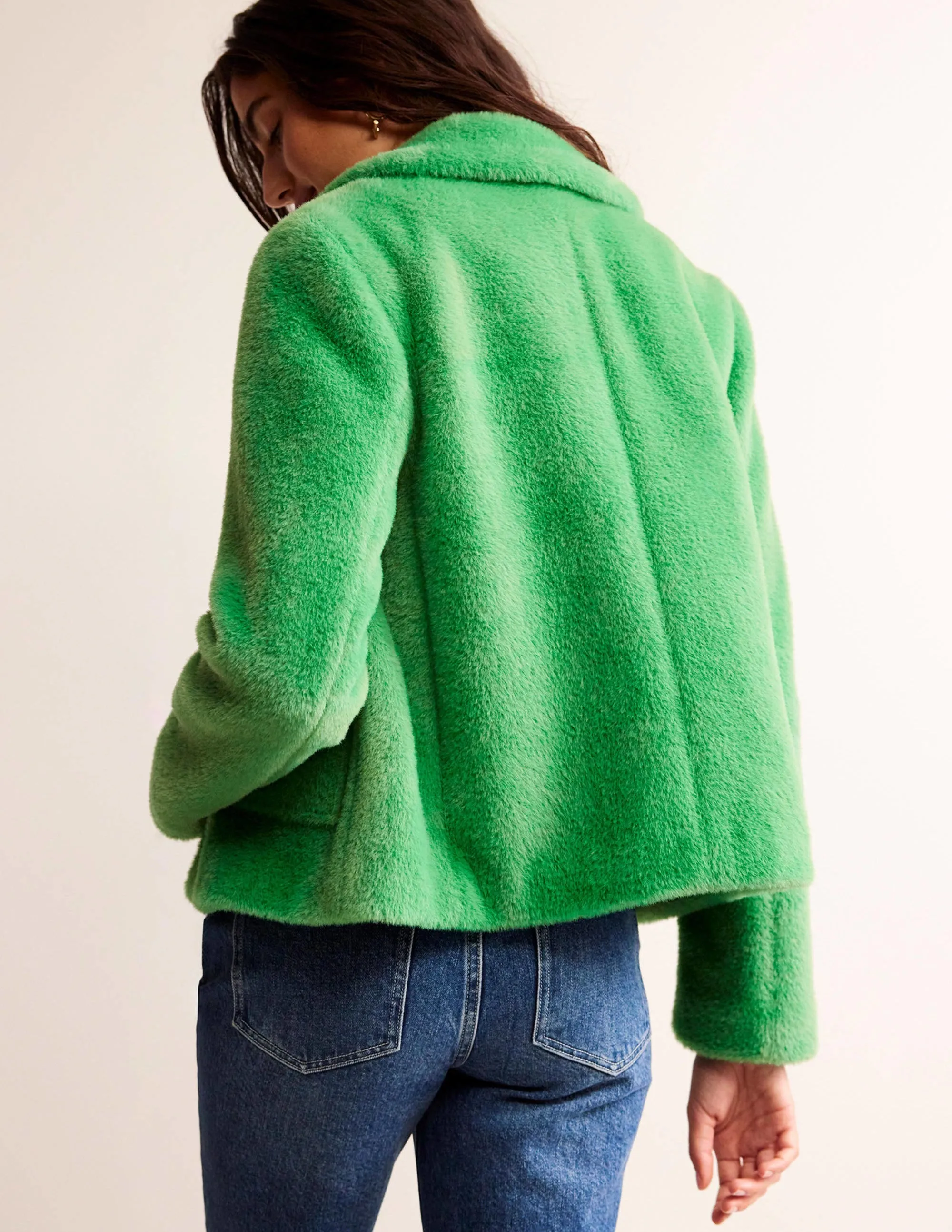 York Faux-Fur Coat-Veridian Green