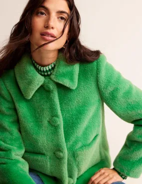 York Faux-Fur Coat-Veridian Green