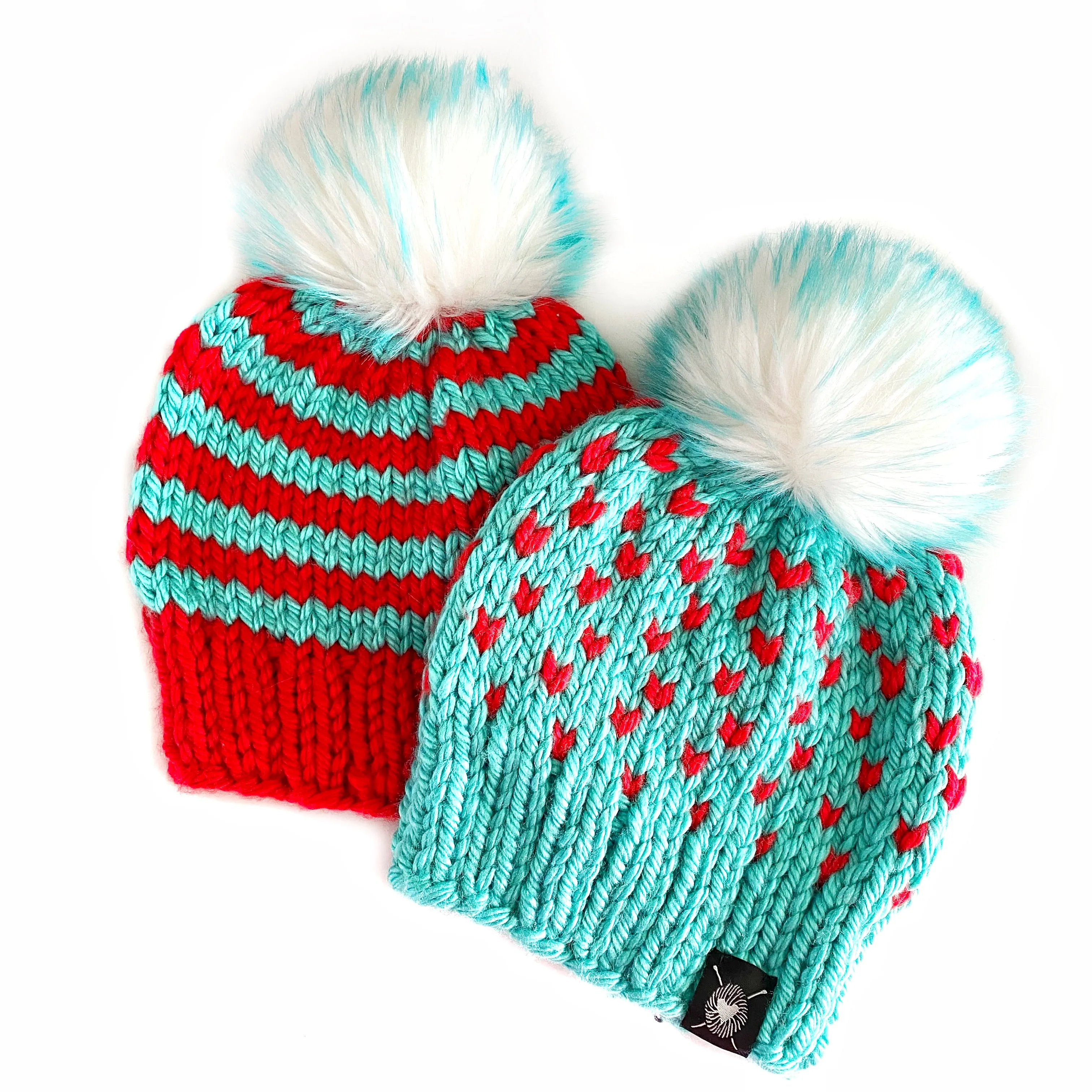 Zero Waste : Wide Stripe Pom-Pom Beanie(wool free)